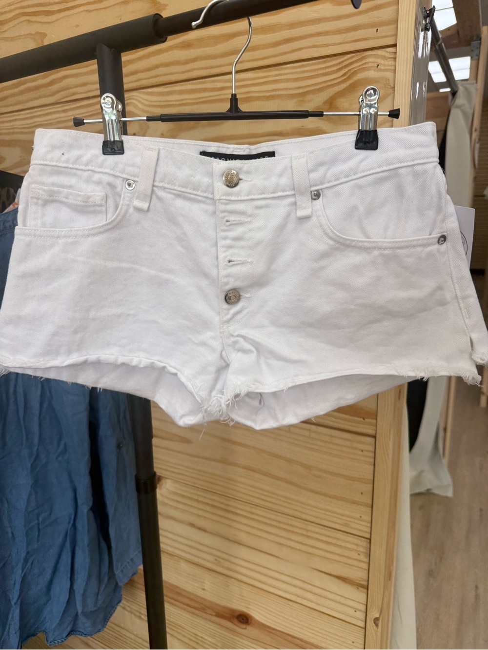 White Veronica Beard Women's Denim Cutoff Shorts Debbie 9” short